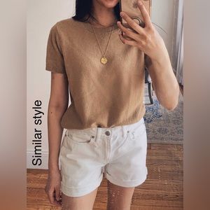 valerie Stevens 2 ply cashmere beige short sleeve shirt size XS/S